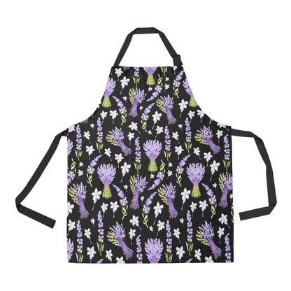 Lavender Pattern Print Design LV04 Apron with Pocket