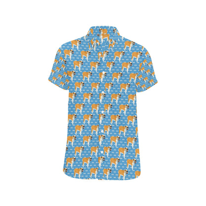 Bulldogs Pattern Print Design 06 Men's Short Sleeve Button Up Shirt