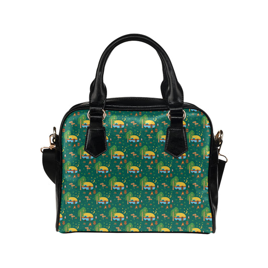 Camping Camper Pattern Print Design 06 Shoulder Handbag