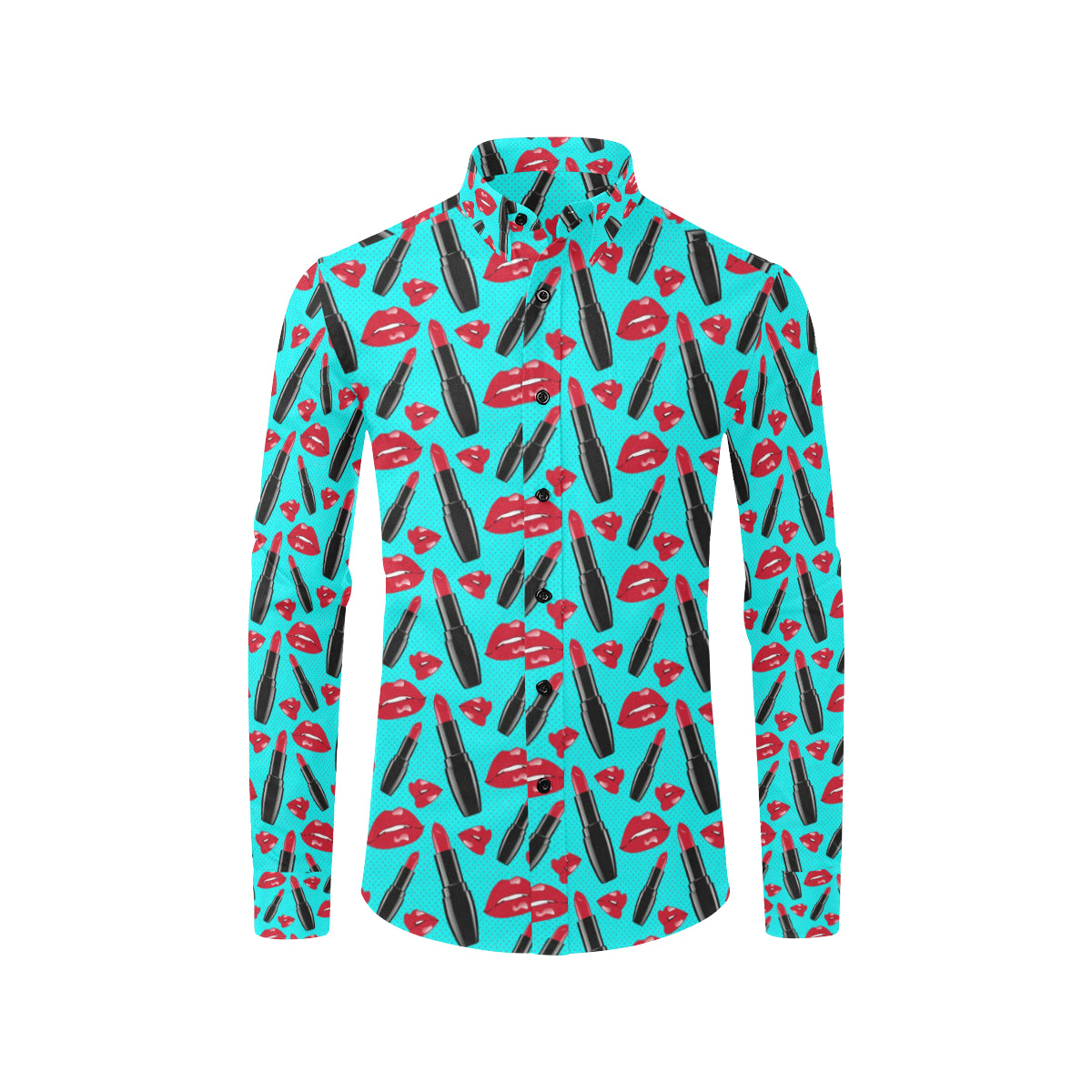 Lipstick Pattern Print Design LT02 Men's Long Sleeve Shirt