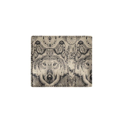 Indian Boho Wolf Men's ID Card Wallet