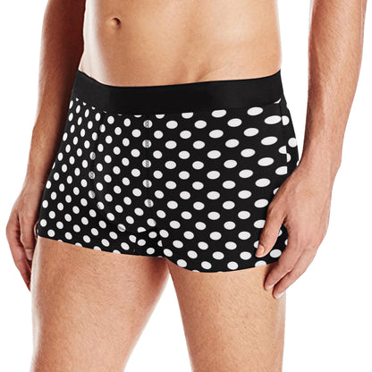 Polka Dot Black White Pattern Print Design 03 Men's Boxer Briefs