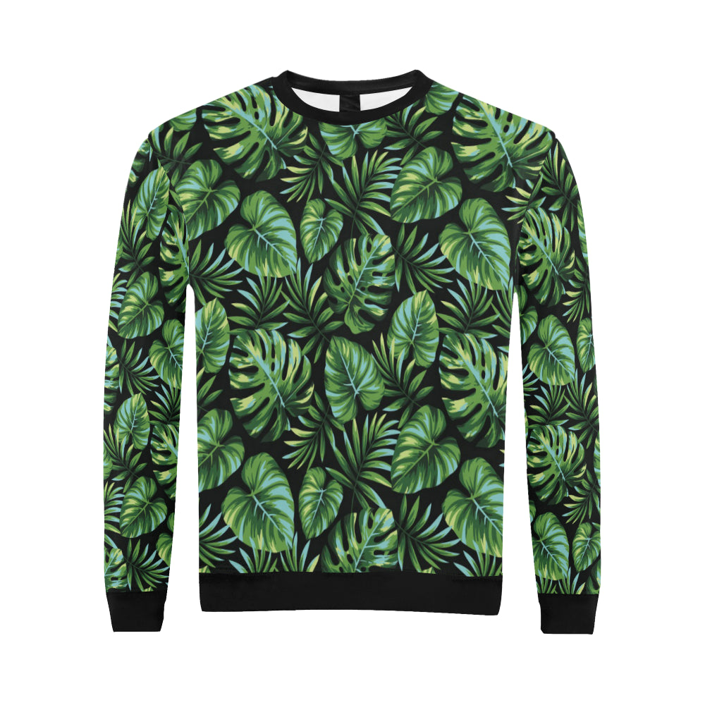 Palm Leaves Pattern Print Design PL013 Men Long Sleeve Sweatshirt