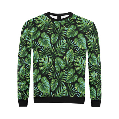 Palm Leaves Pattern Print Design PL013 Men Long Sleeve Sweatshirt