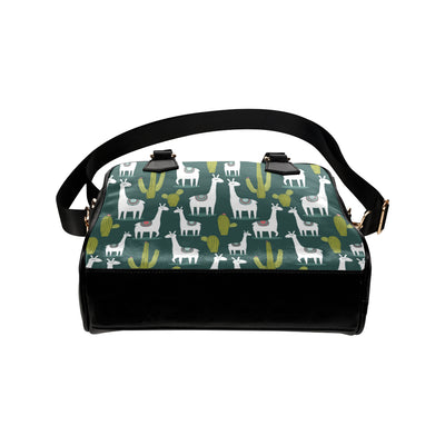 Llama Cactus Pattern Print Design 02 Shoulder Handbag