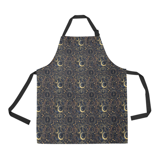 Celestial Pattern Print Design 04 Apron with Pocket