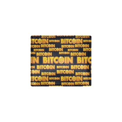 Bitcoin Pattern Print Design DO03 Men's ID Card Wallet