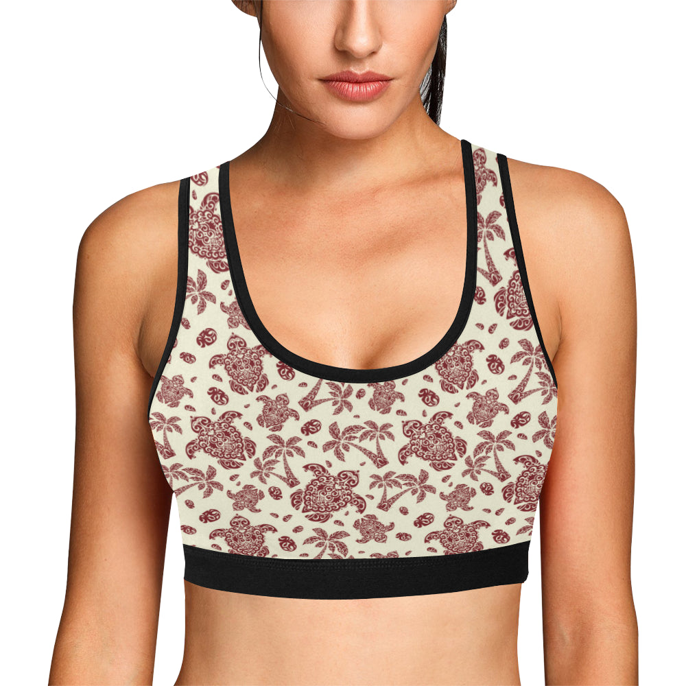 Polynesian Tattoo Turtle Themed Sports Bra