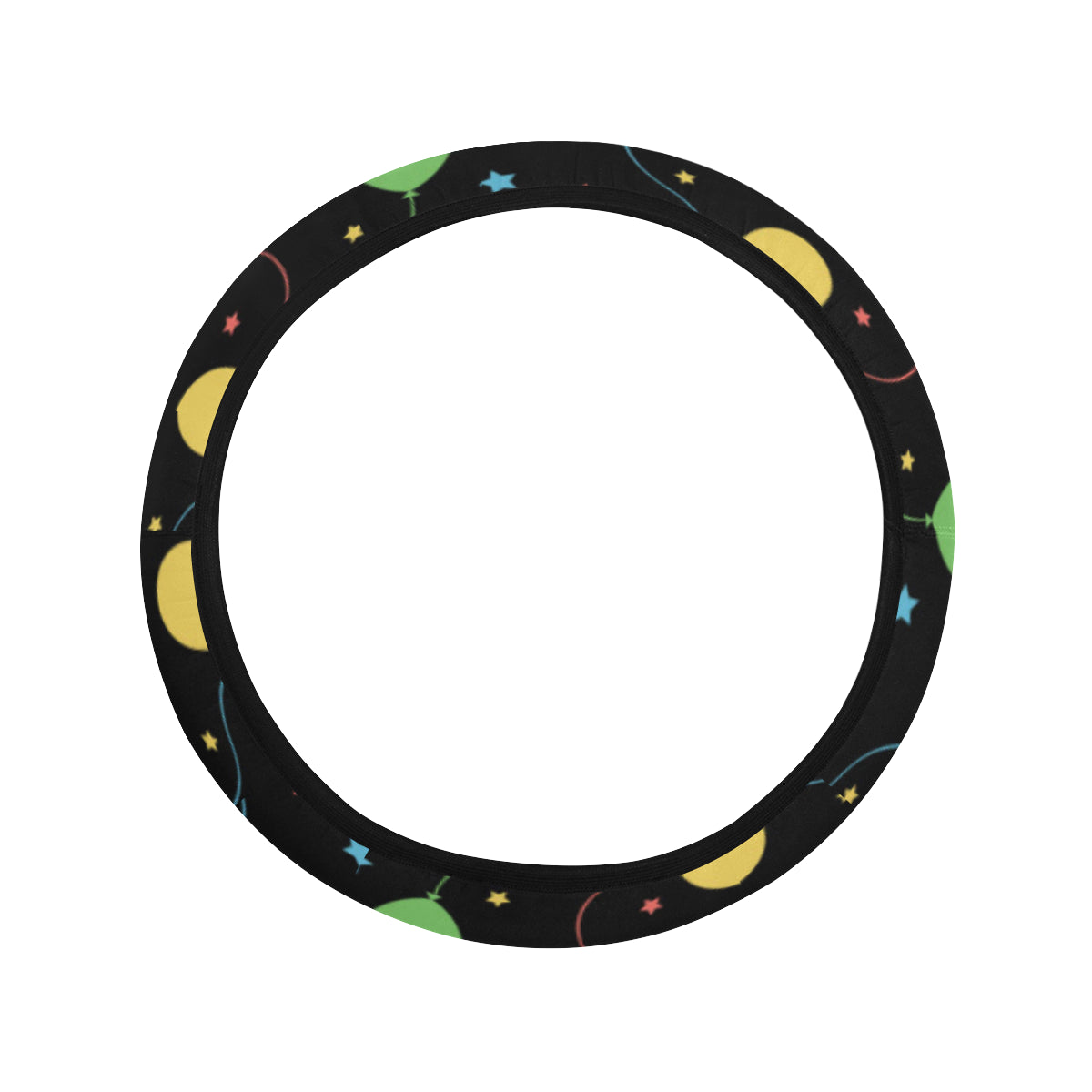 Ballon Colorful Pattern Print Design 04 Steering Wheel Cover with Elastic Edge