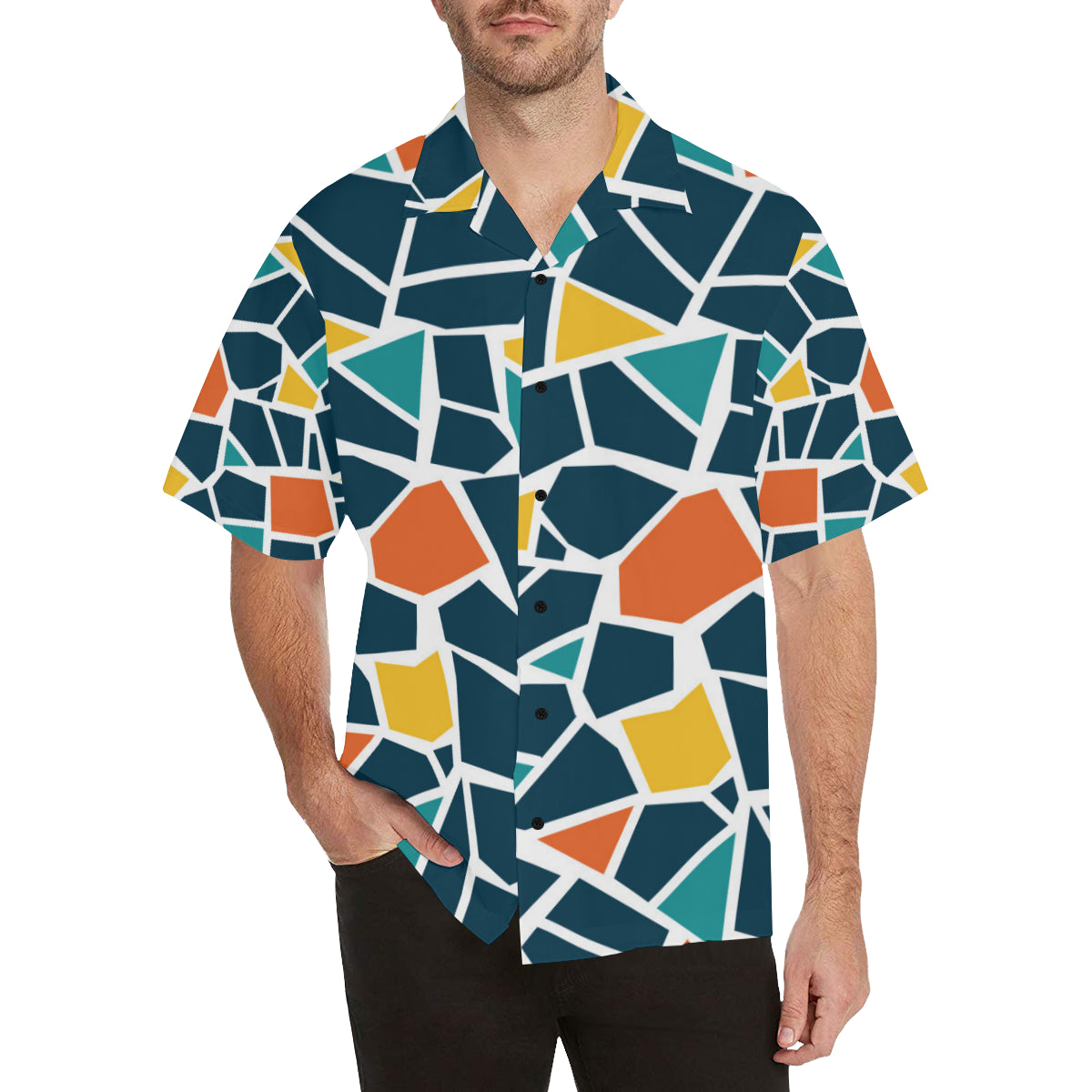 Mosaic Pattern Print Design 02 Men's Hawaiian Shirt