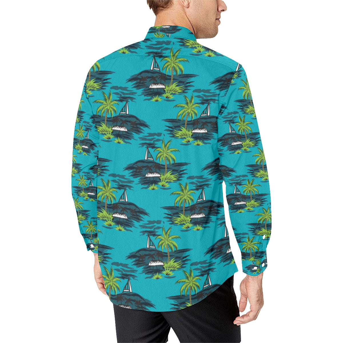 Pacific island Pattern Print Design A01 Men's Long Sleeve Shirt