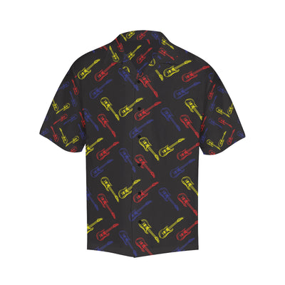 Electric Guitar Pattern Print Design 03 Men's Hawaiian Shirt