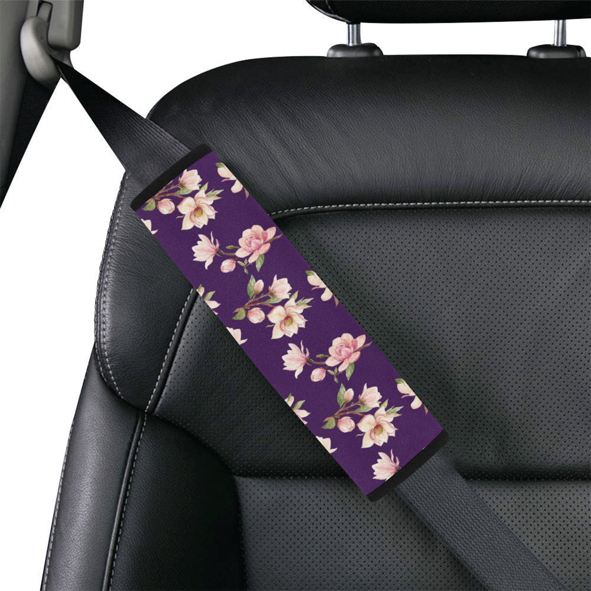 Magnolia Pattern Print Design MAG02 Car Seat Belt Cover