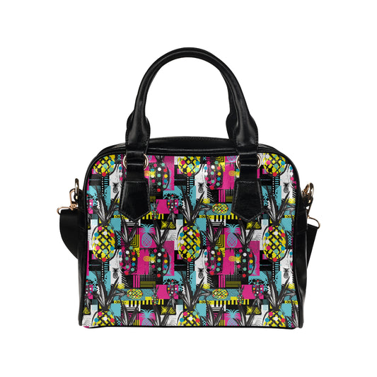 Pop Art Pineapple Pattern Print Design A02 Shoulder Handbag