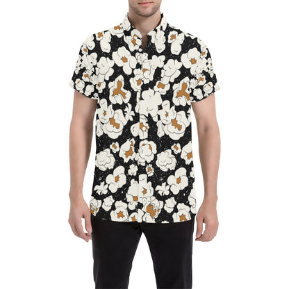 Popcorn Pattern Print Design A02 Men's Short Sleeve Button Up Shirt