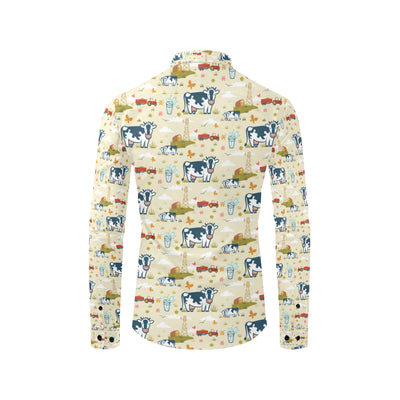 Cow Farm Design Print Men's Long Sleeve Shirt