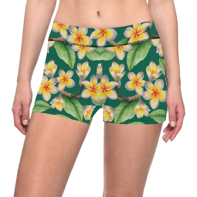 Plumeria Pattern Print Design PM07 Yoga Shorts