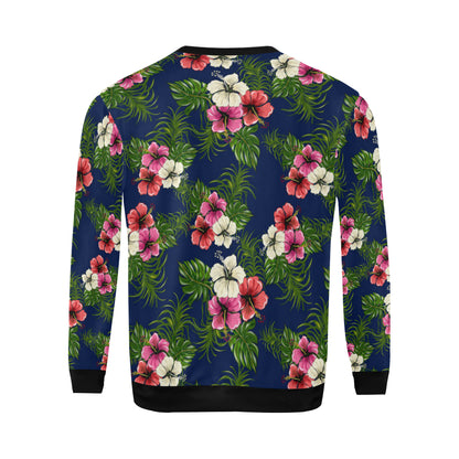 Hibiscus Pattern Print Design HB028 Men Long Sleeve Sweatshirt