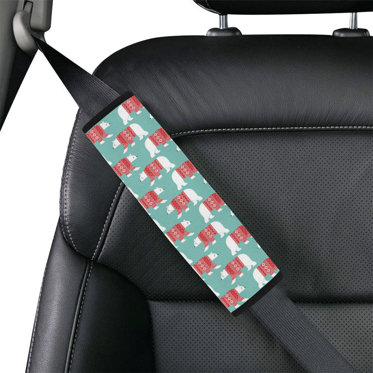 Polar Bear Pattern Print Design A04 Car Seat Belt Cover