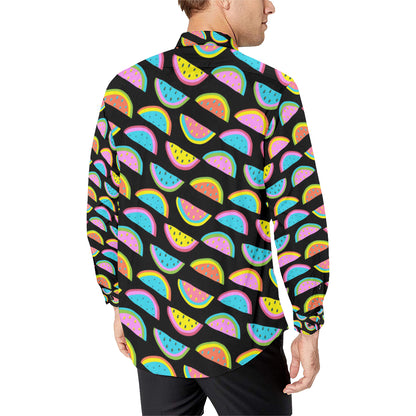 Watermelon Pattern Print Design WM08 Men's Long Sleeve Shirt