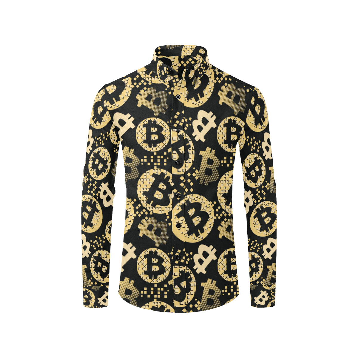 Bitcoin Pattern Print Design DO06 Men's Long Sleeve Shirt