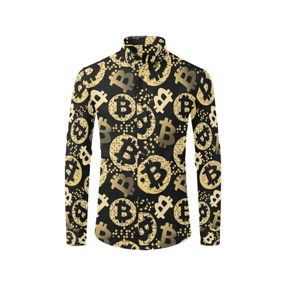 Bitcoin Pattern Print Design DO06 Men's Long Sleeve Shirt