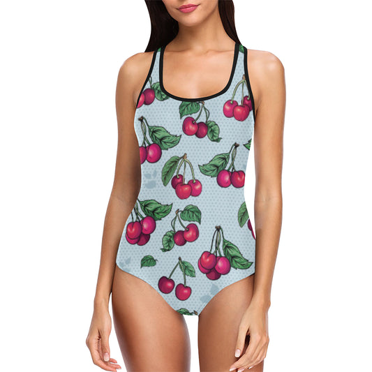 Cherry Pattern Print Design CH01 Women Swimsuit