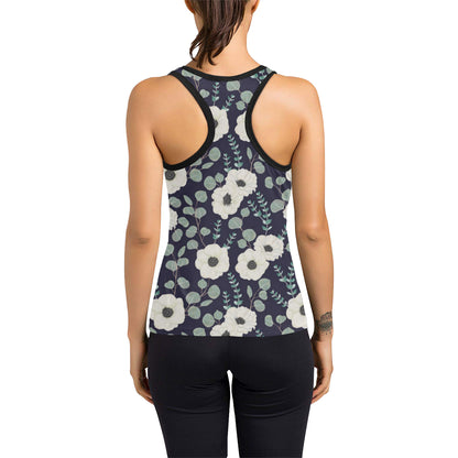 Anemone Pattern Print Design AM01 Women's Racerback Tank Top