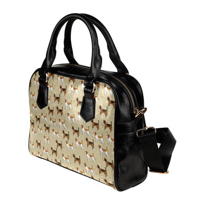 Beagle Pattern Print Design 01 Shoulder Handbag
