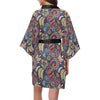 Paisley Boho Pattern Print Design A03 Women's Short Kimono