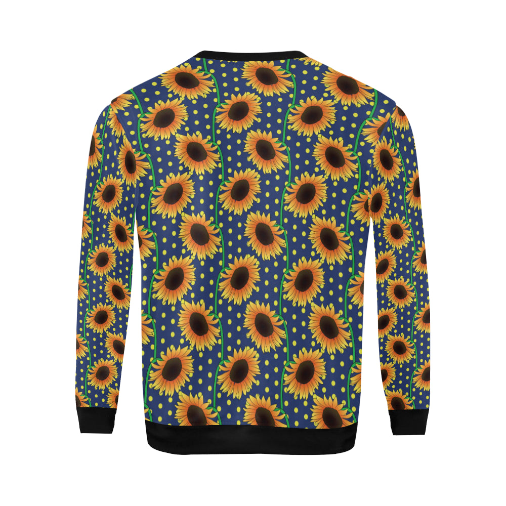 Sunflower Pattern Print Design SF03 Men Long Sleeve Sweatshirt