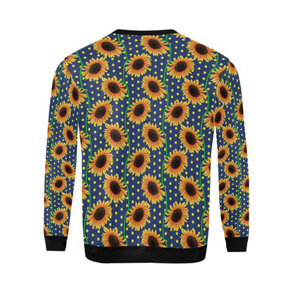 Sunflower Pattern Print Design SF03 Men Long Sleeve Sweatshirt