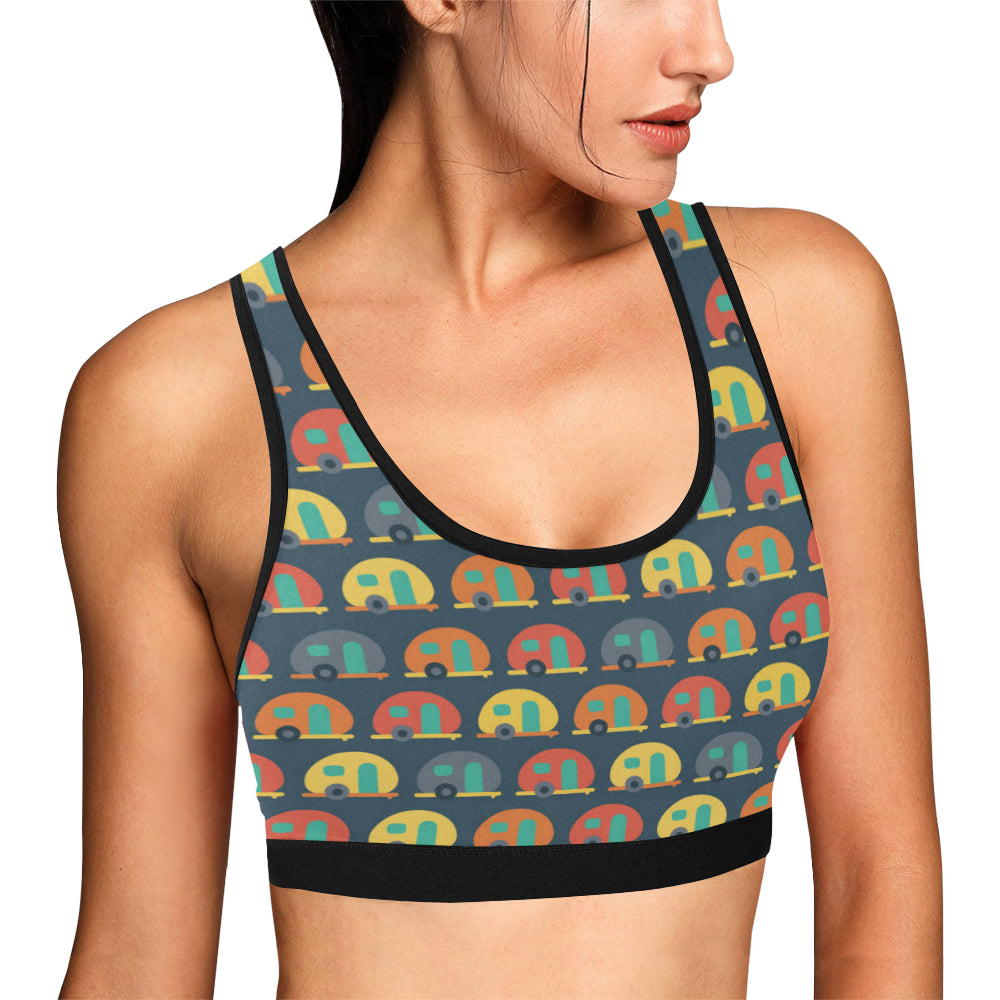 Camper Pattern Print Design 02 Sports Bra