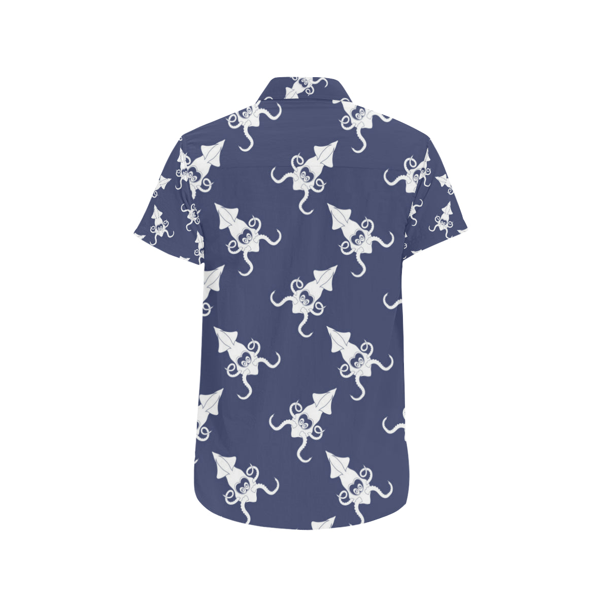 Giant Squid Pattern Print Design 02 Men's Short Sleeve Button Up Shirt