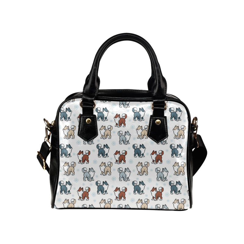 Alaskan Malamute Pattern Print Design 02 Shoulder Handbag