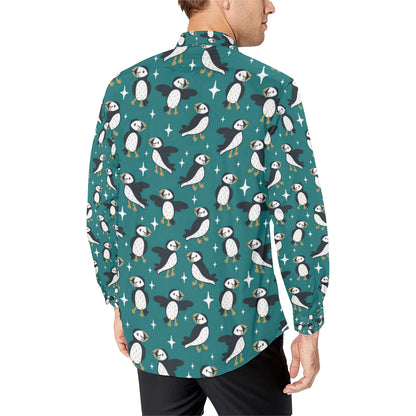 Puffin Pattern Print Design A05 Men's Long Sleeve Shirt