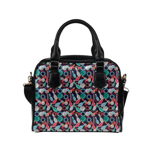 Bowling Pattern Print Design 08 Shoulder Handbag