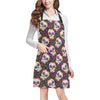 sugar skull Floral Pattern Apron with Pocket