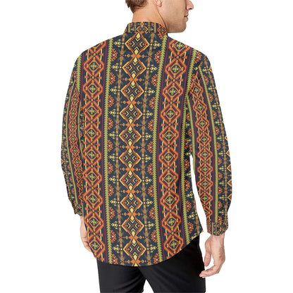 Kente Classic Design African Print Men's Long Sleeve Shirt