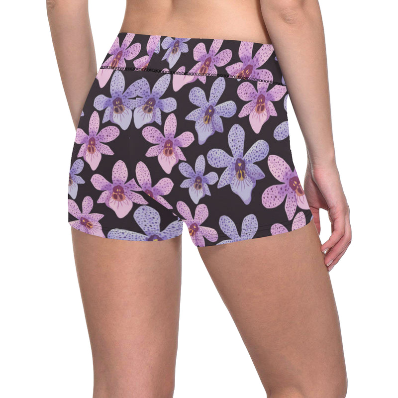 Orchid Pattern Print Design OR08 Yoga Shorts