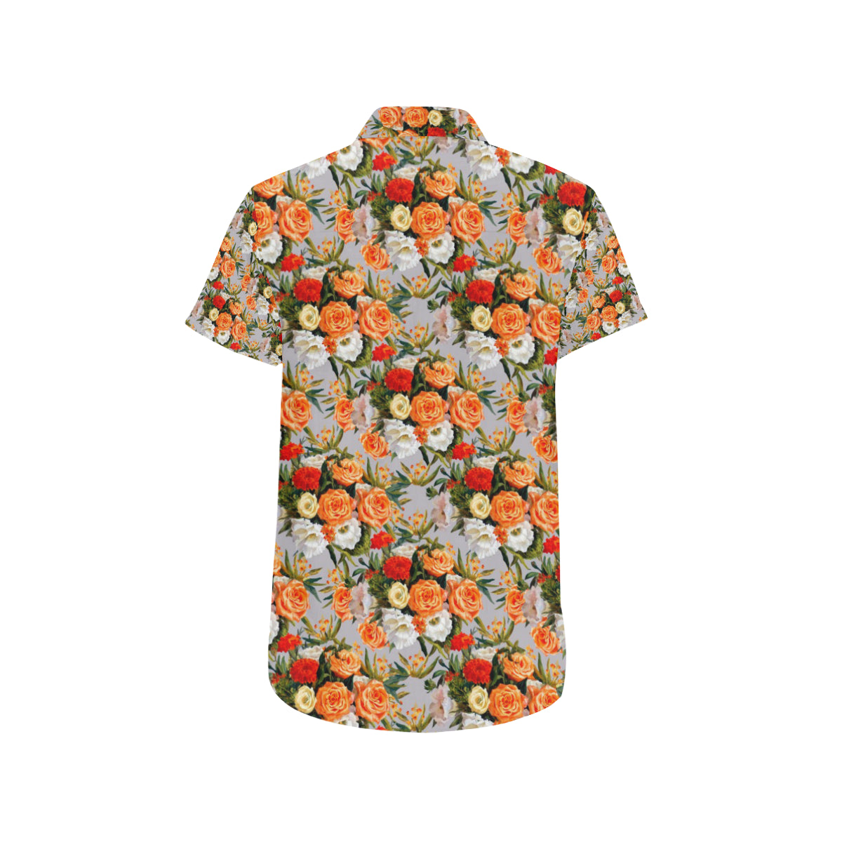 Lisianthus Pattern Print Design LT04 Men's Short Sleeve Button Up Shirt