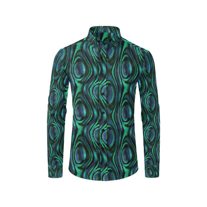 Abalone Pattern Print Design 01 Men's Long Sleeve Shirt