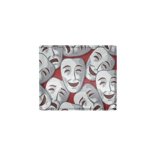 Acting Mask Pattern Print Design 01 Men's ID Card Wallet