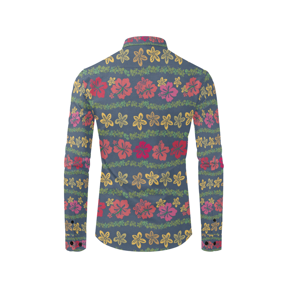 Hawaiian Themed Pattern Print Design H018 Men's Long Sleeve Shirt
