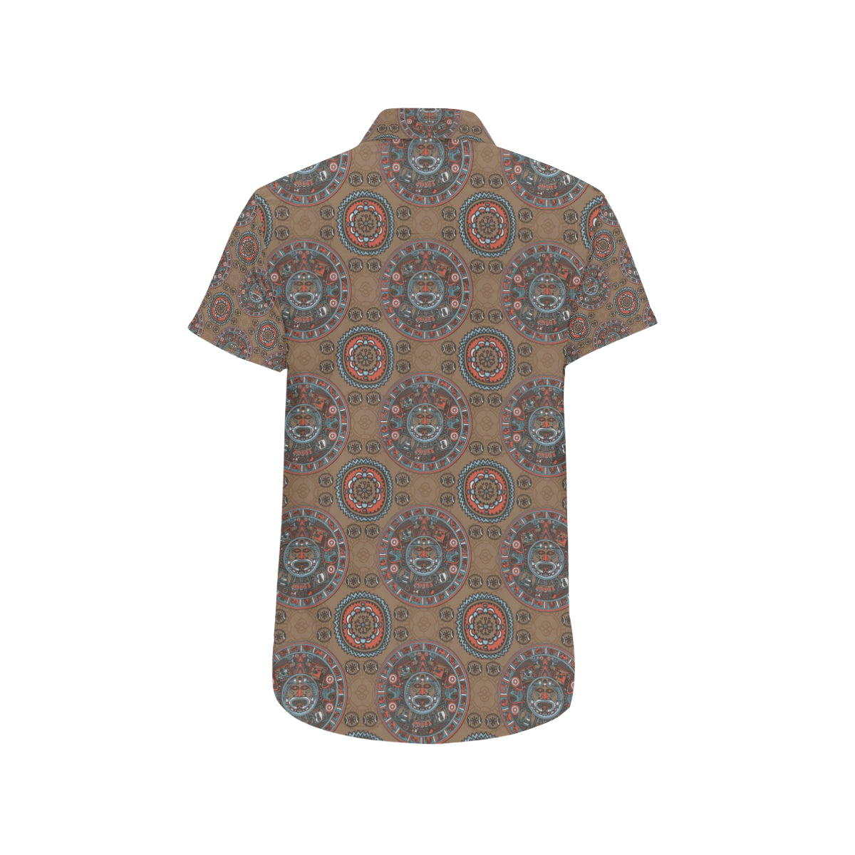 Calendar Aztec Pattern Print Design 03 Men's Short Sleeve Button Up Shirt