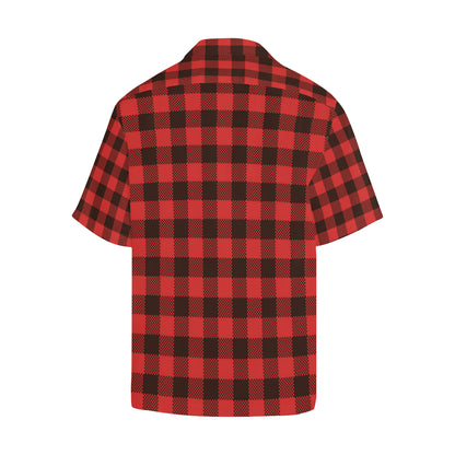 Buffalo check Red Pattern Print Design 05 Men's Hawaiian Shirt