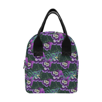 Pansy Pattern Print Design PS07 Insulated Lunch Bag