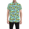 Angelfish Pattern Print Design 02 Men's Short Sleeve Button Up Shirt