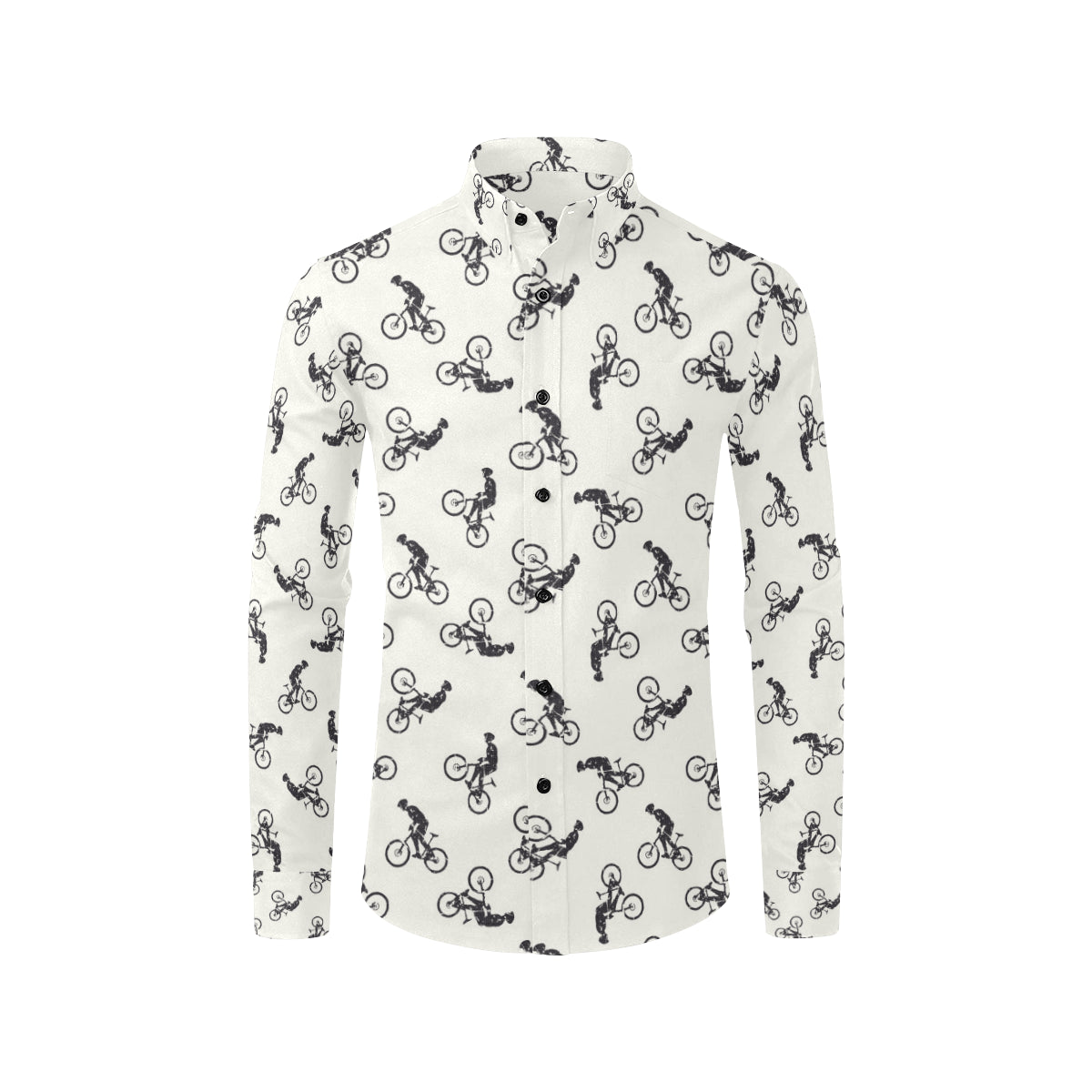 Mountain bike Pattern Print Design 01 Men's Long Sleeve Shirt