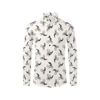 Mountain bike Pattern Print Design 01 Men's Long Sleeve Shirt